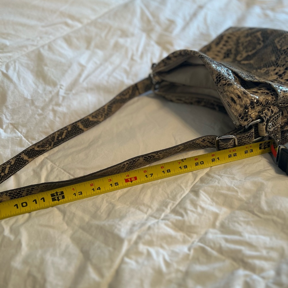 Danier Python Pattern Crossbody Bag - Black and Tan - Picture 11 of 13
